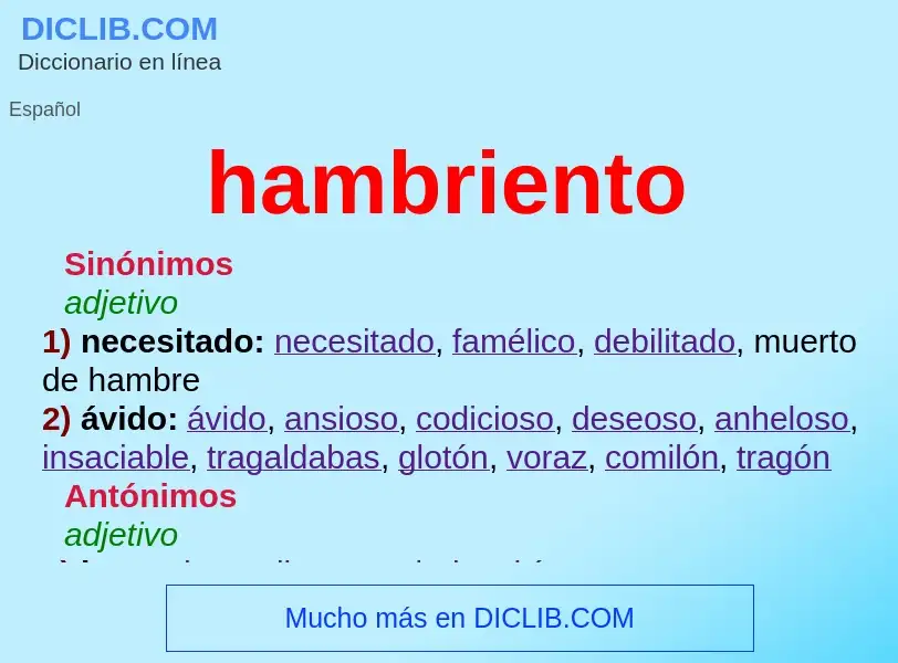 Was ist hambriento - Definition