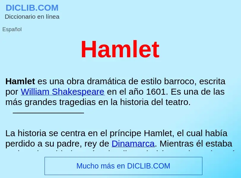 ¿Qué es Hamlet ? - significado y definición