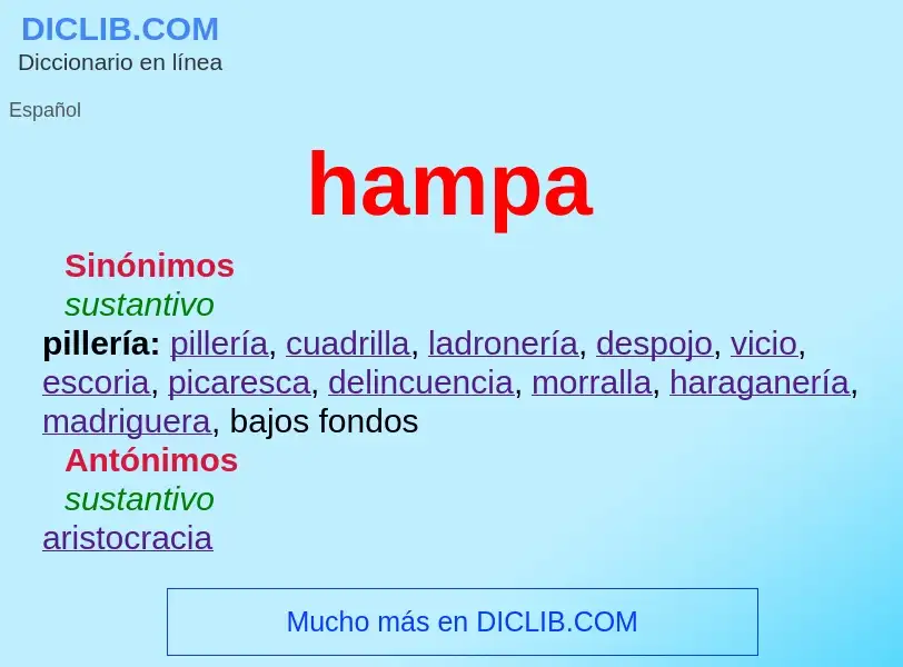 What is hampa - meaning and definition