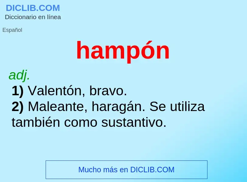 Was ist hampón - Definition