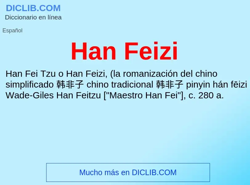 ¿Qué es Han Feizi? - significado y definición