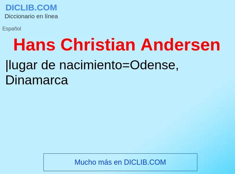 What is Hans Christian Andersen - meaning and definition