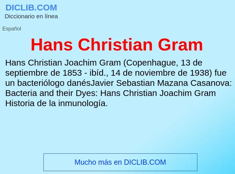 ¿Qué es Hans Christian Gram? - significado y definición