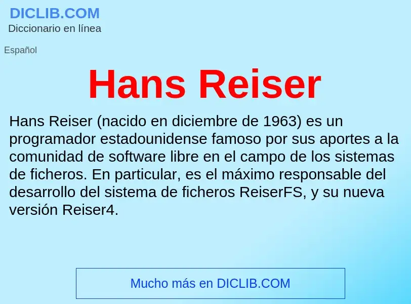 Что такое Hans Reiser - определение