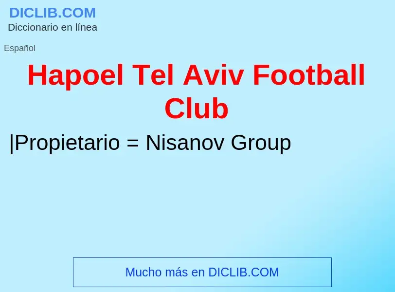 What is Hapoel Tel Aviv Football Club - meaning and definition