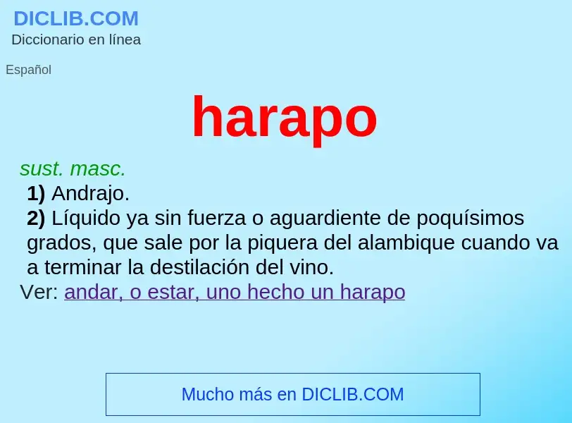 ¿Qué es harapo? - significado y definición