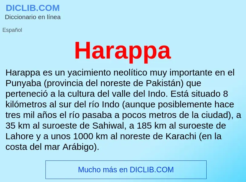 ¿Qué es Harappa? - significado y definición