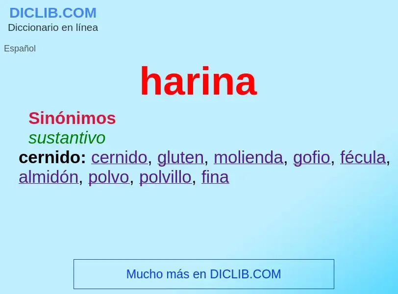 What is harina - meaning and definition