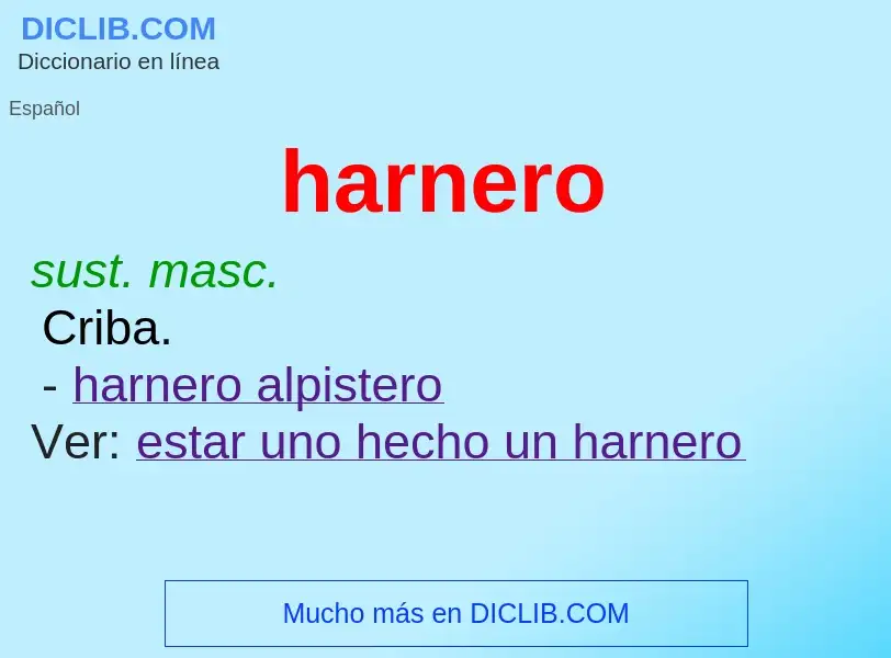 What is harnero - meaning and definition