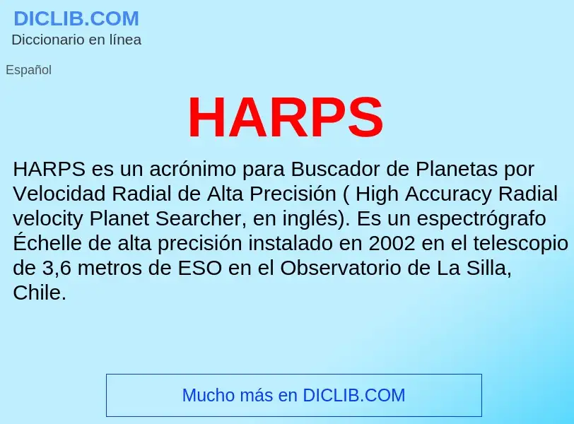 ¿Qué es HARPS? - significado y definición