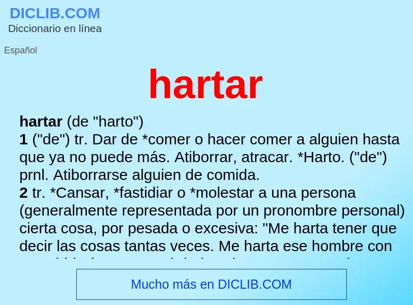 O que é hartar - definição, significado, conceito