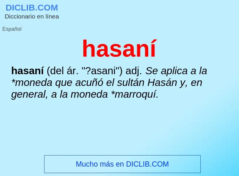 What is hasaní - definition