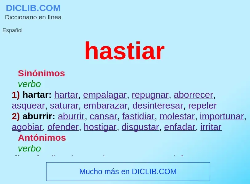 Wat is hastiar - definition