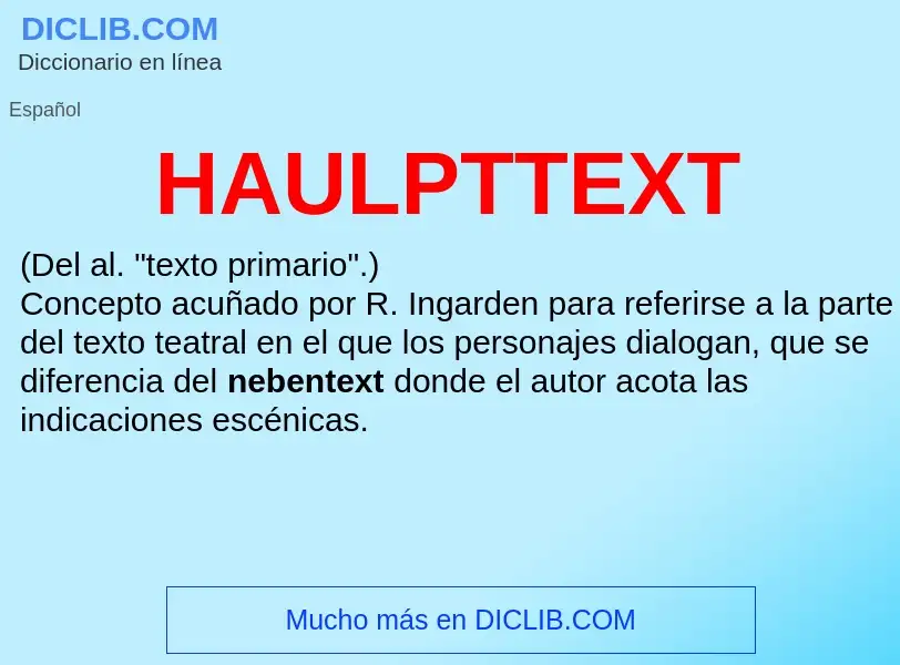 Что такое HAULPTTEXT - определение