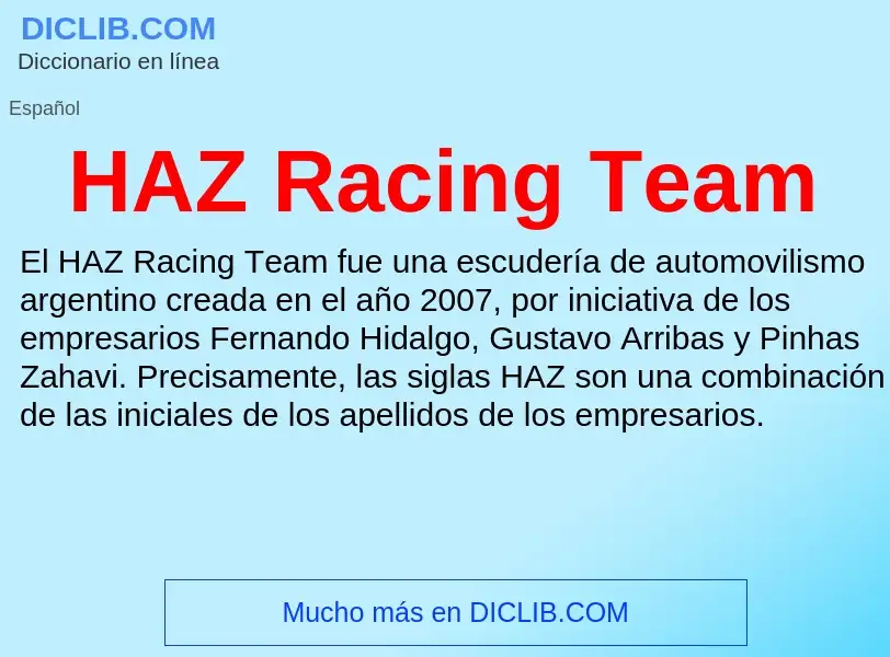 Что такое HAZ Racing Team - определение