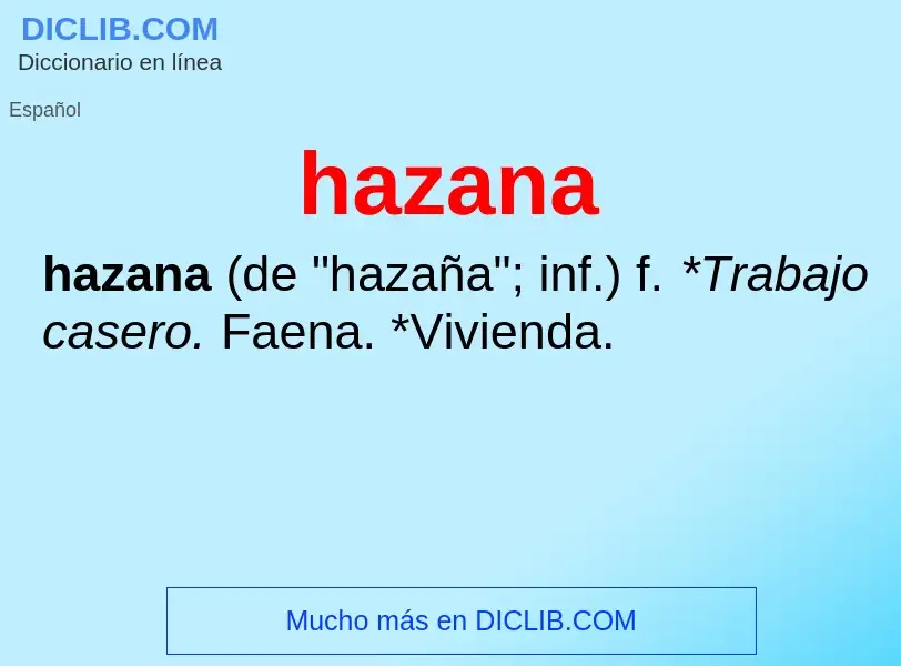 Wat is hazana - definition