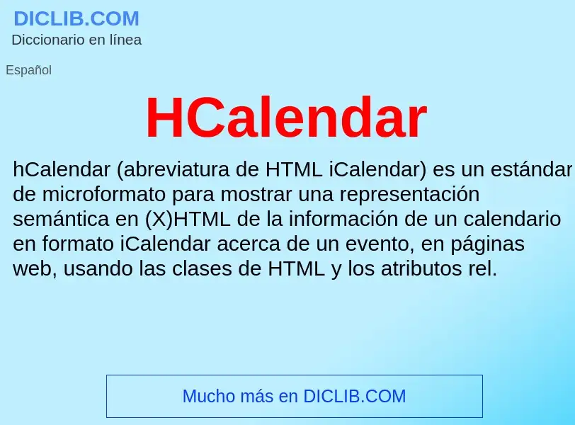 Τι είναι HCalendar - ορισμός