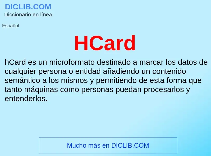 Что такое HCard - определение