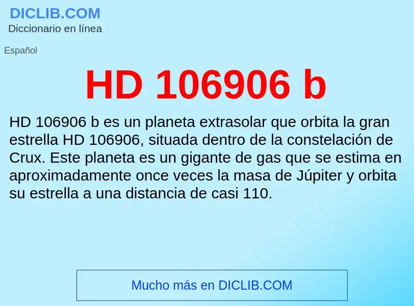 Что такое HD 106906 b - определение