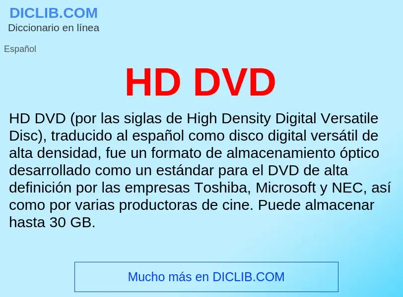 Что такое HD DVD - определение