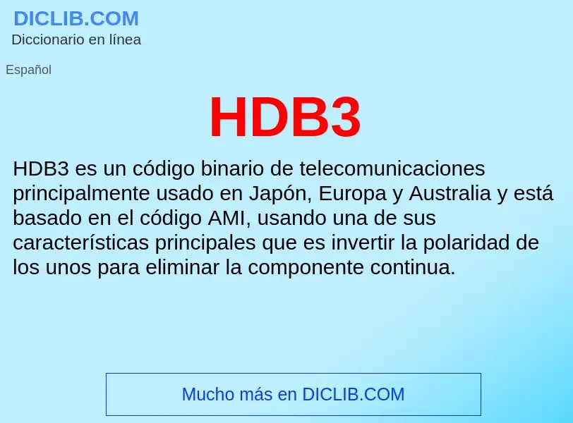 Che cos'è HDB3 - definizione