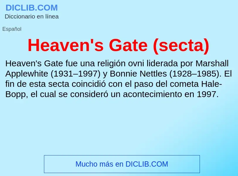 What is Heaven's Gate (secta) - definition