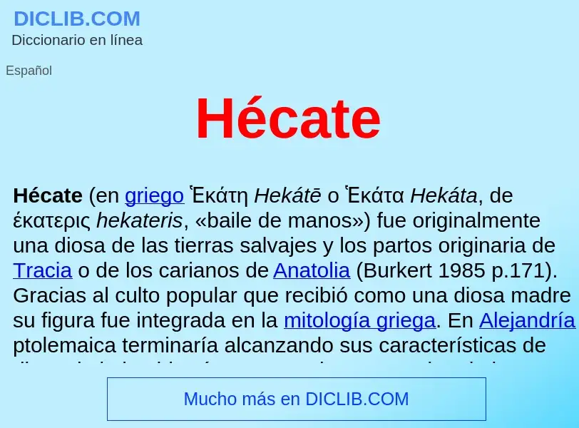 ¿Qué es Hécate ? - significado y definición