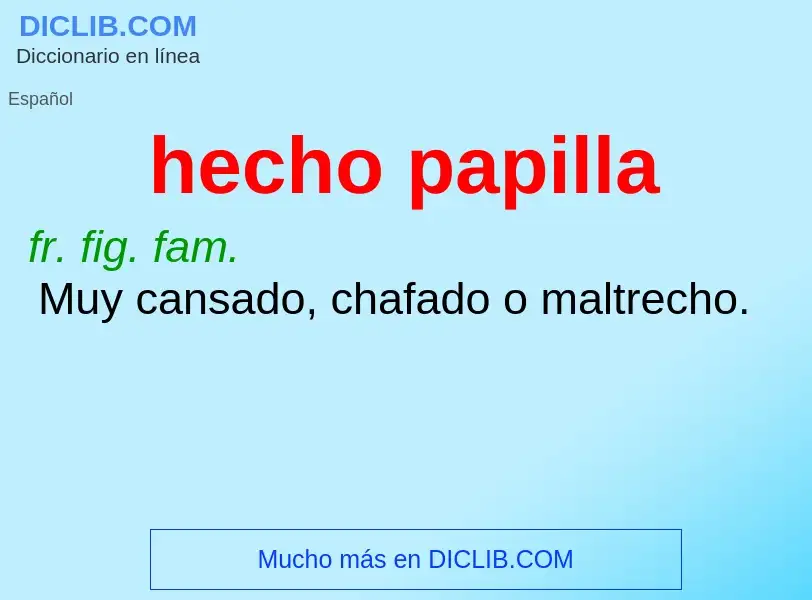 What is hecho papilla - meaning and definition