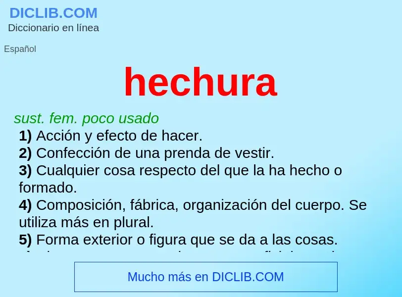 What is hechura - meaning and definition