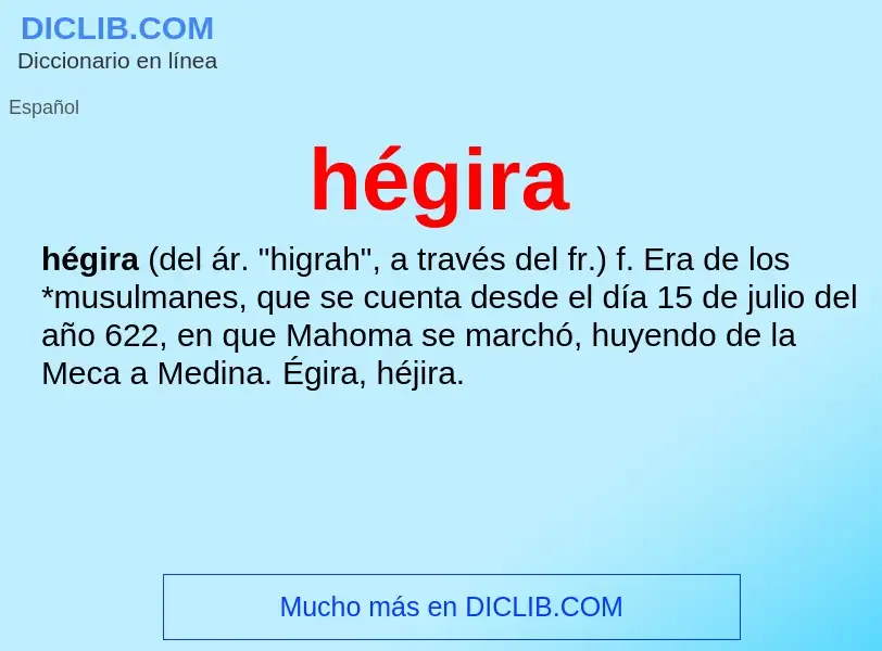 What is hégira - definition