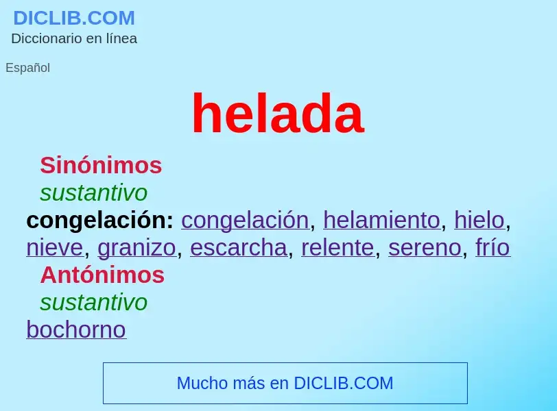 Wat is helada - definition