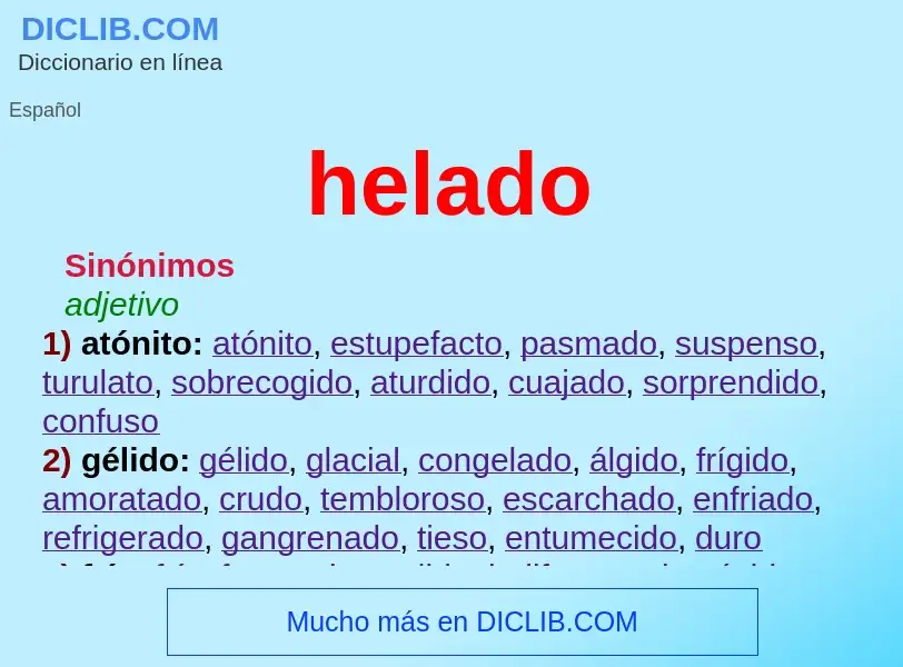 What is helado - definition