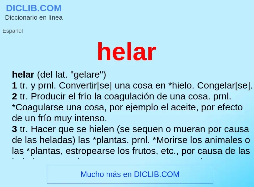 O que é helar - definição, significado, conceito