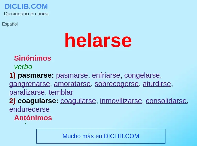 What is helarse - meaning and definition