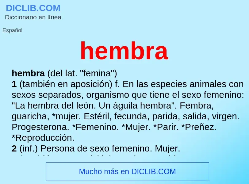 ¿Qué es hembra? - significado y definición