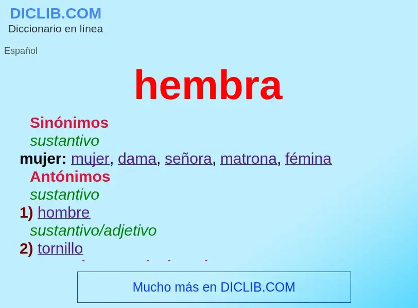 Wat is hembra - definition