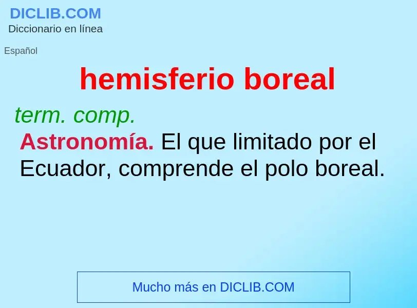 What is hemisferio boreal - definition