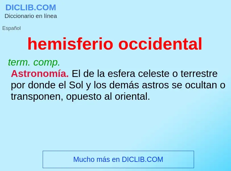 Wat is hemisferio occidental - definition