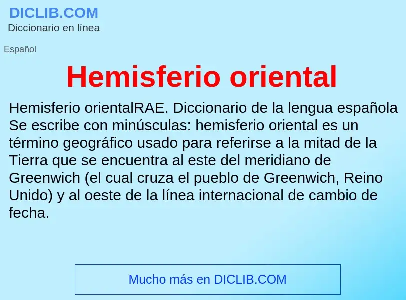 Che cos'è Hemisferio oriental - definizione