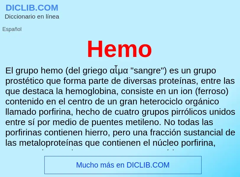 ¿Qué es Hemo? - significado y definición