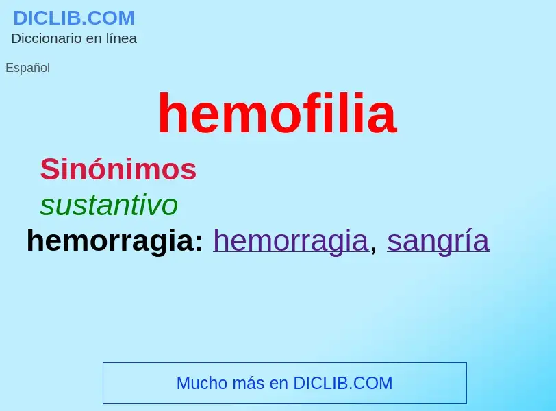 ¿Qué es hemofilia? - significado y definición