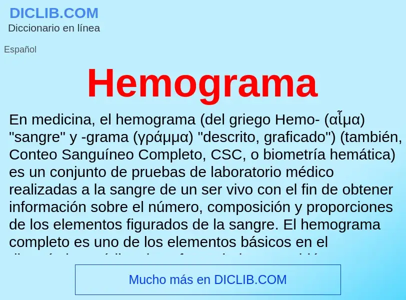 ¿Qué es Hemograma? - significado y definición