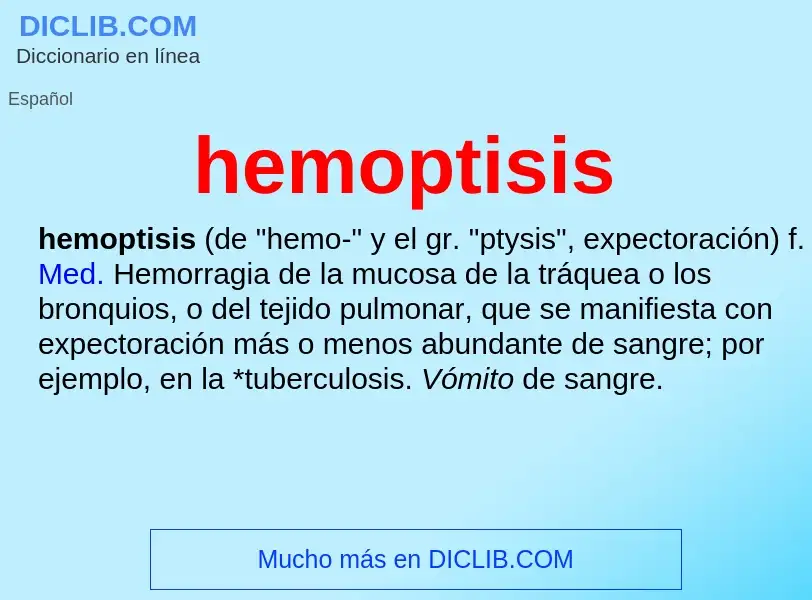 ¿Qué es hemoptisis? - significado y definición