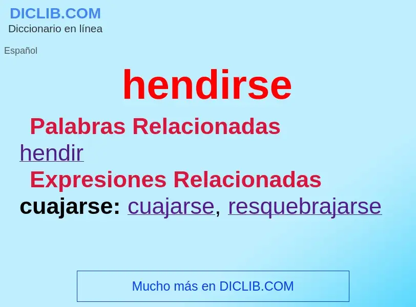 ¿Qué es hendirse? - significado y definición