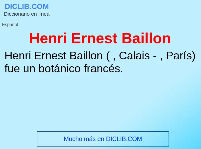 Qu'est-ce que Henri Ernest Baillon - définition