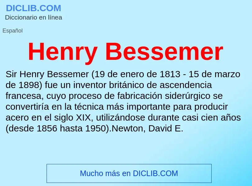 What is Henry Bessemer - meaning and definition