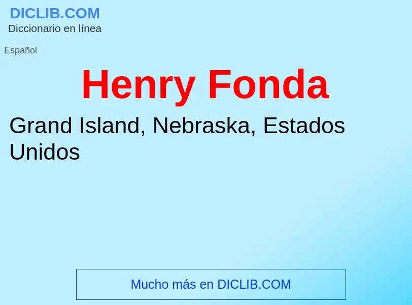 What is Henry Fonda - definition