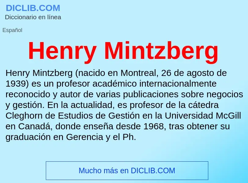 ¿Qué es Henry Mintzberg? - significado y definición