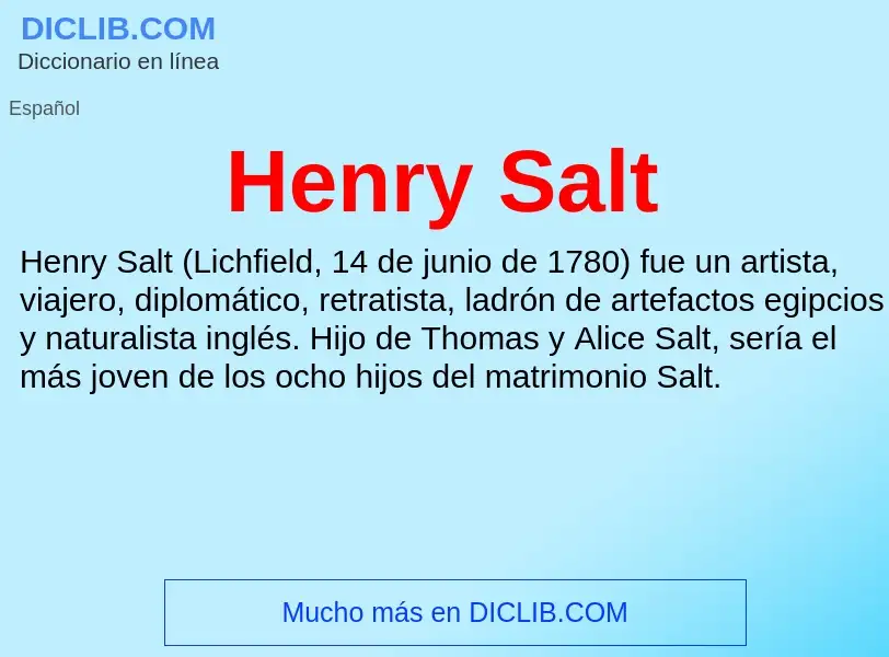 Wat is Henry Salt - definition