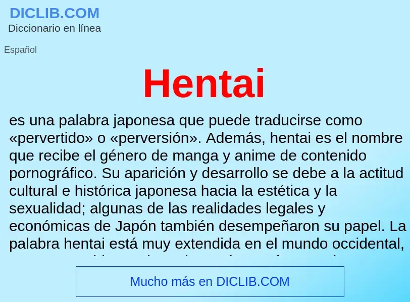 What is Hentai - meaning and definition